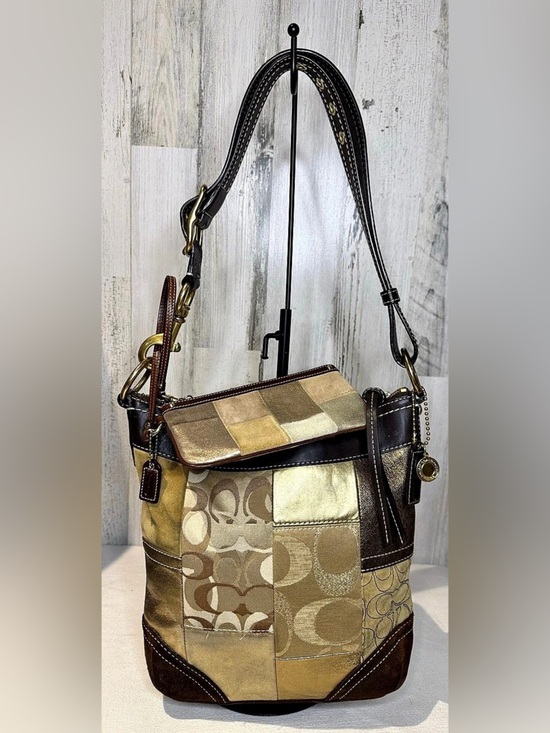 Coach Handbags - Coach Patchwork Medium Shoulder Crossbody 2007 Holiday Collection W/ Wristlet